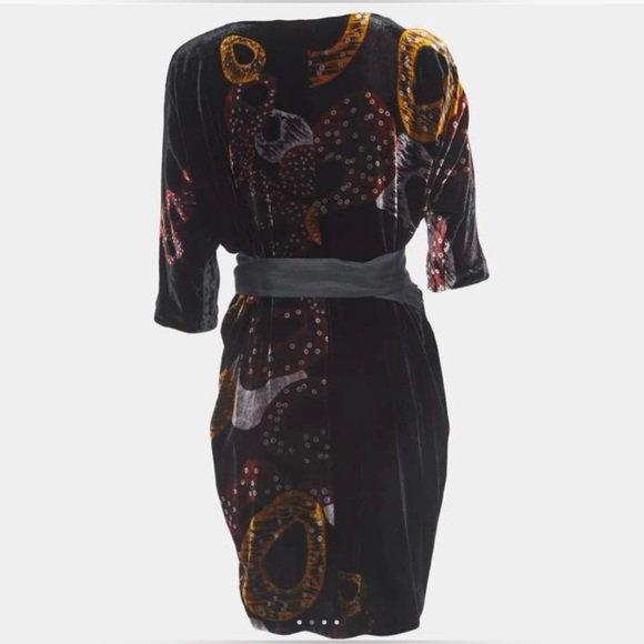 Diane Von Furstenberg Multicolor Velvet Printed Wrap Dress - Picture 5 of 11